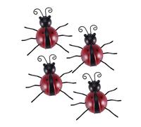 ibasenice 4pièces Sculpture Murale en Métal Forme de Jardin Lot de Sculptures Animaux Extérieur Statues Décoratives pour Terrasse et Salon Couleur Aléatoire