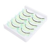 ibasenice 5 Paires de Faux Cils Fluorescents Verts Réutilisables Imitation Courbure Styles Variés Classiques pour Soirée Romantique ou Mariage