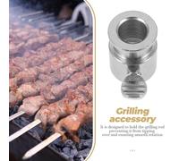 ibasenice 5 Pièces Accessoire Tournebroche Chromé pour Barbecue Gaz Manchon Limiteur Réutilisable Support Équilibrage Broche Rotative Poids Stabilisateur pour Cuisson Grillée