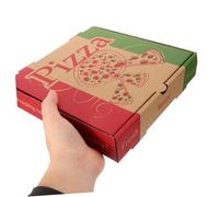 ibasenice 5 Pièces Boîtes à Pizza Carton Pliable Résistant Graisse Boîtes Emballages Respirants pour Livraison Snack et Restauration
