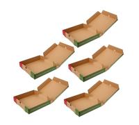 ibasenice 5 Pièces Boîtes à Pizza Papier Emballage Pliable Respirant et Résistant Graisse Protection Fraîcheur pour Pizzas Extérieur Boîtes de Rangement pour Événements et Restauration