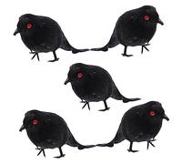 ibasenice 5 Pièces Décor Corbeau Halloween avec Yeux Rouges Ornement Suspendu Réaliste pour Jardin Extérieur Décoration Festive pour Fête Cour et Masques