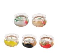 ibasenice 5 Pièces décoration d'aquarium modèle de Mini Aquarium Bol de Poisson Rouge Miniature modèle de Poisson réaliste de Jardin de fées décor de Miniature PVC