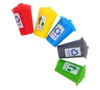 ibasenice 5 Pièces Jouets Miniatures Meuble Poubelle bac à ordures de Bureau récipient à déchets deprovisionnement de Bureau