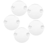 ibasenice 5 Pièces Miroir D'aquarium pour Betta Ventouse, Acrylique Rond | Simple Face, Format Compact, Aide à L'entraînement des Petits Poissons, Usage en Eau Douce