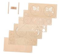ibasenice 5 Pièces Planche Éducative Bois Multifonction pour Garçon Fille Puzzle Labyrinthe et Pochoirs Géométriques et Animaux Motricité Fine pour Coordination Main-œil pour Apprentissage