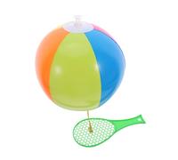 ibasenice 5 Pièces Set de Jouets Gonflables pour Garçon Fille Raquettes et Balles Rebondissantes Multicolores Résistantes pour Jeux Extérieurs Plage et Famille