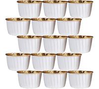 ibasenice 50 Caissettes Muffins en Papier Recyclables Jetables Couleur Or, Mini Moules à Cupcakes pour Pâtisserie, pour Mousse et Pudding en Café ou Stand