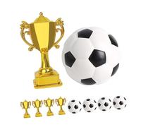 ibasenice 5ensembles Mini Coupe Trophée Dorée Plastique Décoration De Gâteau De Football Trophée De Récompense pour Garçon Fille Décoration De Table De Sport Lot