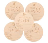 ibasenice 5pièces Plaque Annonce De Naissance Bois Signe Né Avec Nom Poids Et Informations Personnalisées Pour Shower Et Annonce De Naissance
