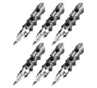 ibasenice 6 Bagues Doigt en Alliage Noir Style Gothique Vintage Punk Skull Griffe, Résistantes à L'usure, Confortables, pour Cosplay Halloween et Fêtes