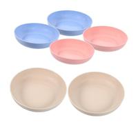 ibasenice 6 Pièces Assiettes pour Chat et Profondes Alimentation pour et Intérieur Base Antidérapante Couleurs Beige Rose et Bleu Faciles à Nettoyer et Empilables