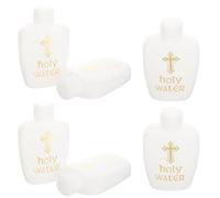 ibasenice 6 Pièces Bouteille d'eau Bénite Catholique en Plastique Blanc 60ml Bouchon Sécurisé pour Église et Baptême Sacré