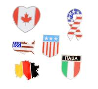 ibasenice 6 pièces Broches Épingles Drapeaux Pays Carte Du Monde Petite Alliage pour Décoration et Accessoires de Costume