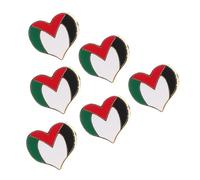 ibasenice 6 pièces Broches Métal Cœur Drapeau Palestine Badges Épingles pour Vêtements et Accessoires de Voyage Souvenir International Compact et Léger