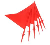ibasenice 6 pièces Drapeaux de Marquage Jardin Abs Robustes Rouge Piquets Triangulaires pour Irrigation Pelouse et Signalétique Pelouse Identification Plantes et Arroseurs