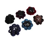 ibasenice 6 Pièces Filet à Cheveux Réutilisable pour Chignon de Ballet avec Bords Fleuris en Velours Doux, Accessoires Élégants pour Danseuses Lors des Représentations de Ballet