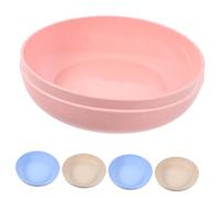 ibasenice 6 Pièces Gamelles Plates pour Chat Antidérapantes Faciles à Nettoyer Empilables Assiettes Alimentation Profondes pour et à Courtes Usage Intérieur et Extérieur Couleurs Beige Rose