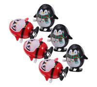 ibasenice 6 Pièces Jouets à Remonter Pingouin Figurines Mécaniques Marcheurs Lot de Jouets Manuels Cadeaux Interactifs pour Garçon pour Fille Et Tout-Petits pour Noël