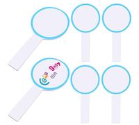 ibasenice 6 Pièces Lot de 6 Tableaux de Score Effaçables à Sec Seule Face, Planche Rigide 10x20 Cm, Portable Bleu Cercle, Tableau Blanc Léger pour Arbitres, Juges, Sports et Vote