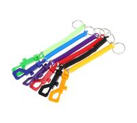 ibasenice 6 pièces Lot de Porte-clés Spirale à Ressort avec Rétractable Corde Extensible pour Clés à Dos et Activités Extérieures Noir Rouge Orange Bleu Vert