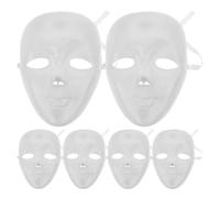 ibasenice 6 Pièces Masque Blanc Vierge en Plastique Robuste Facile à Décorer pour DIY et Cosplay, pour Fêtes Costumées et Activités Créatives