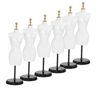 ibasenice 6 pièces Mini Doll Dress Holders Stable Plastic Mannequin Stands for Display and DIY Fashion Design