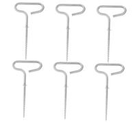 ibasenice 6 Pièces Piquets de Camping Spiralés Galvanisé Lot de Accessoires pour Tentes et Fixation Robuste pour Sols Durs