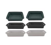 ibasenice 6 Pièces Plateau De Pot De Fleur Plateaux De Plante pour Pots Plateau Décoratif Plateau De Verres d'eau Bas Jardinière Carrée Soucoupe De Plantes Plateau Extérieur Résine