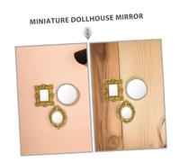 ibasenice 6 pièces Scale Resin Frames Antique Finish Fairy House Decor Realistic Tiny Vintage Wall Mirrors