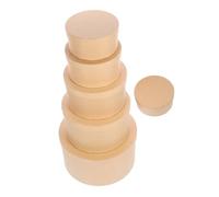 ibasenice 6 pièces Set de Boîtes Rondes Papier Kraft Robustes avec Couvercles Variées pour Cadeaux Rangement de Bonbons Dragées Bijoux et Décorations Festives