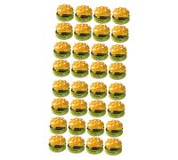 ibasenice 60 Pcs Simulation Burger Miniature Alimentaire Faux Pain Hamburgers De Boeuf Mini Cuisine Pain Artificiel Burger Figurines Modèles Alimentaires Miniature Hamburger Jouets