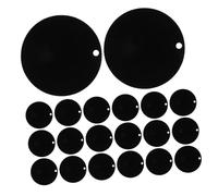 ibasenice 60 Pièces Disques Acryliques Ronds Noirs avec Supports Blank Résistants Aux Rayures pour Bricolage Porte-clés Gravure Peinture et Décoration DIY