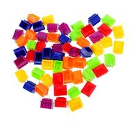 ibasenice 60 Pièces Maisons Miniatures pour Jeu de Société Rich Man Pièces de Remplacement et Stables Couleurs Rouge Vert Bleu Jaune Orange pour Parties Conviviales