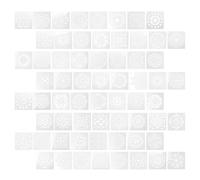 ibasenice 64 Pièces Pochoir de Dessin Mandala Fleur Creux en Pet Blanc