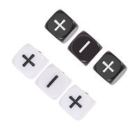 ibasenice 6pièces Dés à Faces avec Signes Plus Et Moins Noir Et Blanc Jeu De Calcul Éducatif pour Garçon Fille Et Soirée