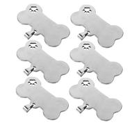 ibasenice 6pièces Médailles pour Animaux De Compagnie Os Pendentifs Acier Inoxydable pour Colliers De Chien Étiquettes Nominatives Simples