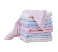 ibasenice 6pièces Serviettes Allaitement Mousseline De Coton Pur Absorbant Pour Garçon Fille Lingettes Visage Multifonctions Pratiques Pour Nourrisson Blanc Bleu Rose