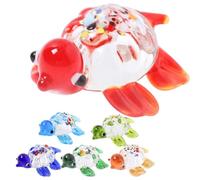 ibasenice 6pièces Statues de Tortues Verre Colorées Décoratives pour Bureau ou Maison Sculptures de Tortues Marines Miniatures Décor de Bureau Charming et Élégant Verre et Couleur Aléatoire