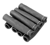 ibasenice 8 Gaines Isolantes en Fibre de Verre Résistantes la Chaleur pour Câbles de Bougies D'allumage, 8 Pièces Noires, Protection Thermique Haute Température Jusqu'à 650°c, Tube Isolant