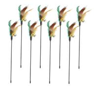 ibasenice 8 pièces Baguettes à Plumes Colorées pour Jouets Interactifs pour Intérieur Stimule Instinct de Chasse et Favorise