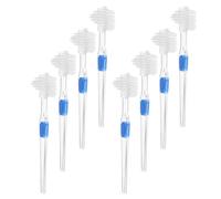 ibasenice 8 Pièces Brosse à Dents Double Face pour Prothèse Dentaire en Plastique, Poils Ultra Doux, Nettoyage en Profondeur, pour Gouttières et Contentions, Voyage et Usage Quotidien,