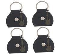 ibasenice 8 Pièces De Médiators Chaînes De Guitare Porte-clés Cordes à Cliquet Robustes Étui pour Médiators Fournitures De Médiator Mallette De Transport Porte Clé Black Unité Centrale