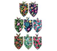 ibasenice 8pièces Bandanas pour Chien Et Chiot Bavoirs Triangulaires Motifs Animaux Et Fruits Tropicaux
