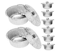 ibasenice 8pièces Pot avec Couvercle Aluminium Jetable Poêles Ronds Récipients Alimentaires pour Camping Pâtisserie Chauffage