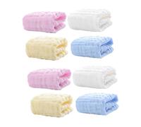 ibasenice 8pièces Serviettes Lavables Coton Pour Bébés Lingettes Douces Multi-couches Idéales Pour Essuyer Visage Et Mains