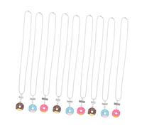 ibasenice 9 pièces Collier Amitié Décoratif Donut Pendentifs Réalistes pour Filles Cadeau Anniversaire Portable
