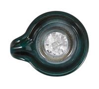 ibasenice Accessoire Cascade en Céramique pour Fontaine De Jardin, Sortie d'eau Décorative Boule Cristal Vert Paon, Circulation Eau Extérieure, Décor Cascade Apaisant pour Terrasse Ou Jardin