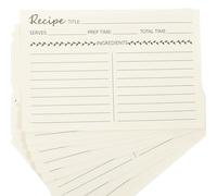 ibasenice Accessoires Cuisine Cartes Recettes Kraft 10 Fiches à Remplir Format Compact Surface Lisse pour Recettes Ménagères et Régime Personnalisé