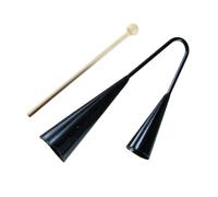 ibasenice Agogo Bell Instrument à Percussion Garçon Fille Portable avec Baguette Bois Double Noir pour Éveil Musical Garçon Fille Jeux Éducation Musicale